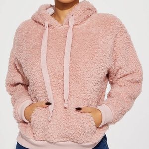 Cozy Sherpa Hoodie Light Pink